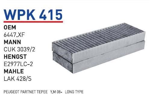 Wunder WP K415 Activated Carbon Cabin Filter WPK415: Buy near me in Poland at 2407.PL - Good price!