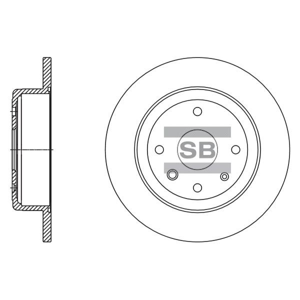 Sangsin SD3058 Тормозной диск задний невентилируемый SD3058: Отличная цена - Купить в Польше на 2407.PL!