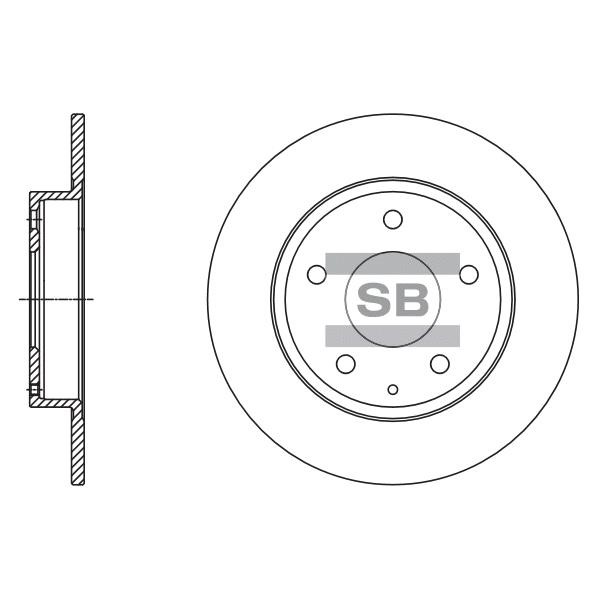 Sangsin SD4422 Тормозной диск передний невентилируемый SD4422: Отличная цена - Купить в Польше на 2407.PL!