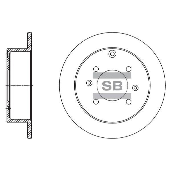 Sangsin SD1114 Тормозной диск задний невентилируемый SD1114: Купить в Польше - Отличная цена на 2407.PL!
