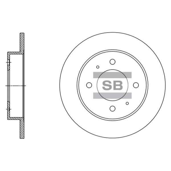 Sangsin SD1115 Rear brake disc, non-ventilated SD1115: Buy near me in Poland at 2407.PL - Good price!