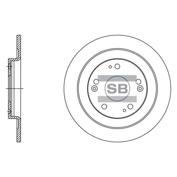 Sangsin SD4115 Тормозной диск задний невентилируемый SD4115: Отличная цена - Купить в Польше на 2407.PL!