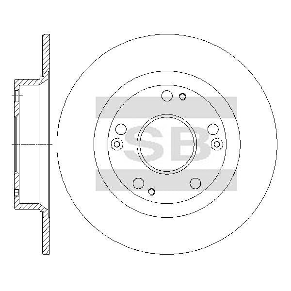 Sangsin SD4123 Rear brake disc, non-ventilated SD4123: Buy near me in Poland at 2407.PL - Good price!