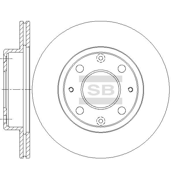 Sangsin SD4130 Front brake disc ventilated SD4130: Buy near me in Poland at 2407.PL - Good price!