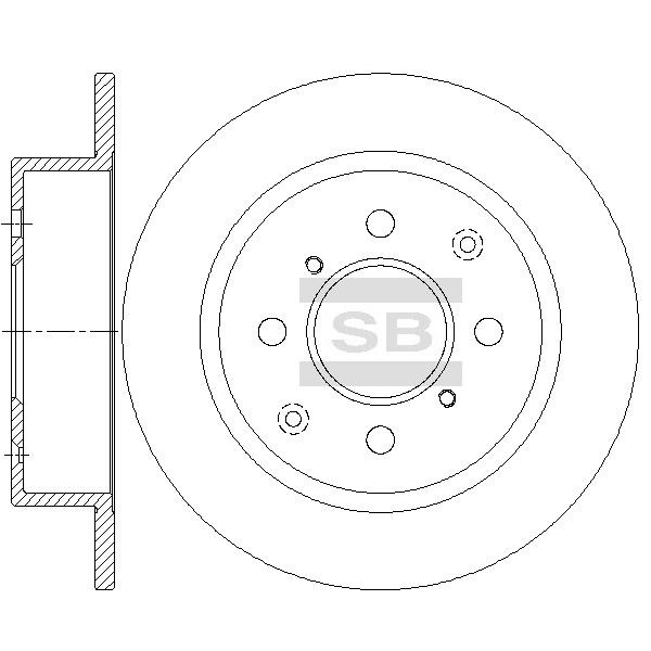 Sangsin SD4138 Rear brake disc, non-ventilated SD4138: Buy near me in Poland at 2407.PL - Good price!