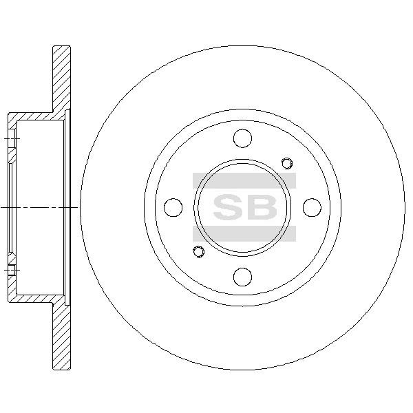 Sangsin SD4352 Unventilated front brake disc SD4352: Buy near me in Poland at 2407.PL - Good price!