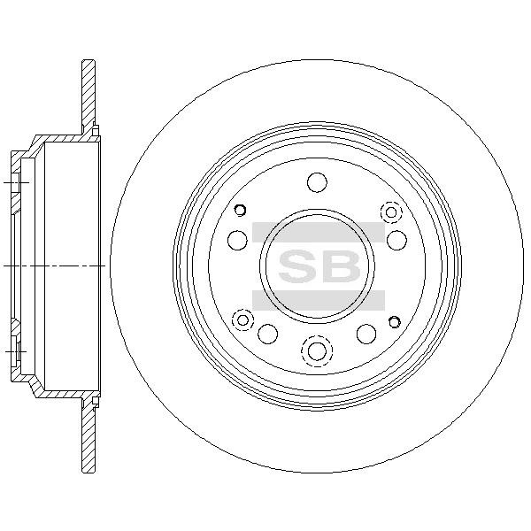 Sangsin SD4141 Rear brake disc, non-ventilated SD4141: Buy near me in Poland at 2407.PL - Good price!