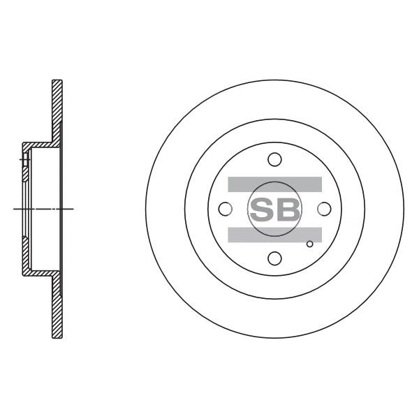 Sangsin SD4415 Тормозной диск задний невентилируемый SD4415: Отличная цена - Купить в Польше на 2407.PL!