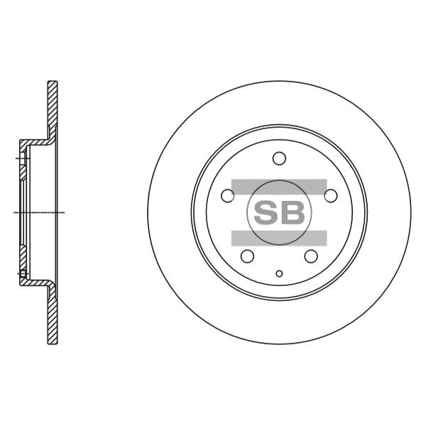 Sangsin SD4423 Тормозной диск задний невентилируемый SD4423: Отличная цена - Купить в Польше на 2407.PL!