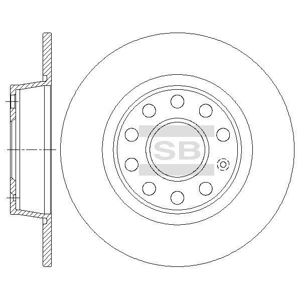 Sangsin SD5411 Rear brake disc, non-ventilated SD5411: Buy near me in Poland at 2407.PL - Good price!