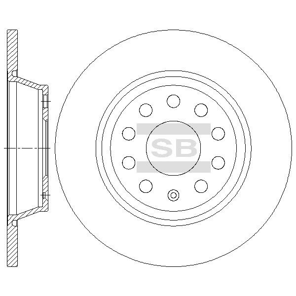 Sangsin SD5414 Rear brake disc, non-ventilated SD5414: Buy near me in Poland at 2407.PL - Good price!