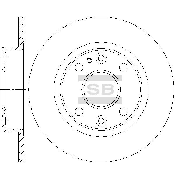 Sangsin SD4446 Rear brake disc, non-ventilated SD4446: Buy near me in Poland at 2407.PL - Good price!