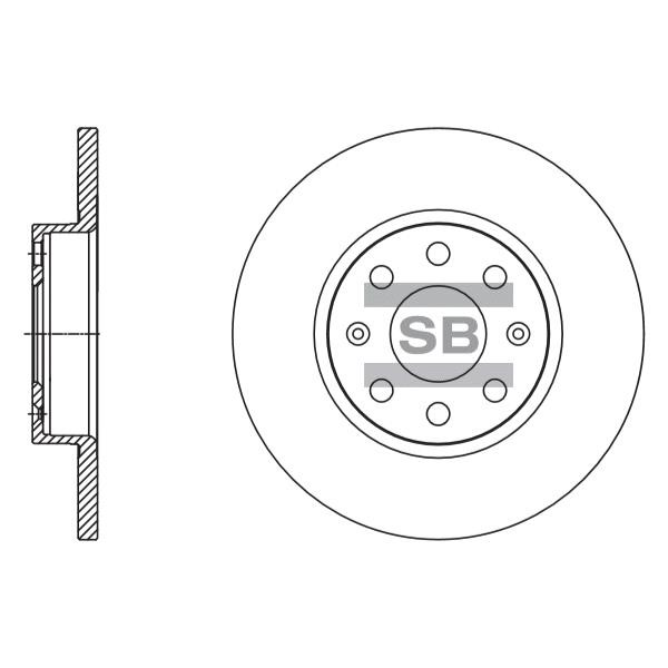Sangsin SD5504 Тормозной диск передний невентилируемый SD5504: Отличная цена - Купить в Польше на 2407.PL!