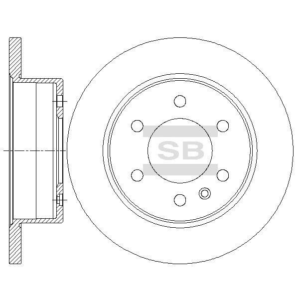 Sangsin SD5602 Rear brake disc, non-ventilated SD5602: Buy near me in Poland at 2407.PL - Good price!