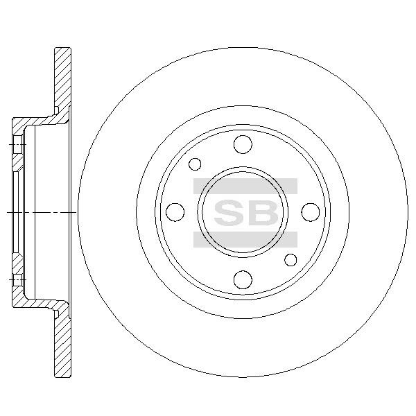 Sangsin SD5801 Тормозной диск передний невентилируемый SD5801: Отличная цена - Купить в Польше на 2407.PL!