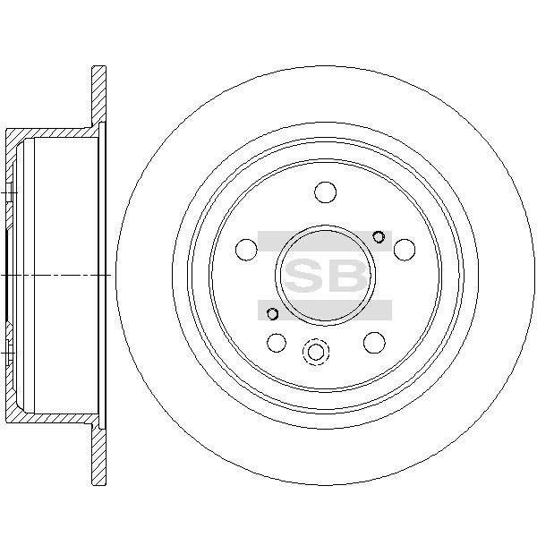 Sangsin SD4647 Rear brake disc, non-ventilated SD4647: Buy near me in Poland at 2407.PL - Good price!