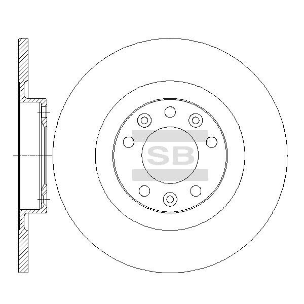Sangsin SD6005 Rear brake disc, non-ventilated SD6005: Buy near me in Poland at 2407.PL - Good price!