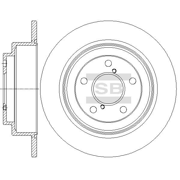 Sangsin SD4707 Rear brake disc, non-ventilated SD4707: Buy near me in Poland at 2407.PL - Good price!
