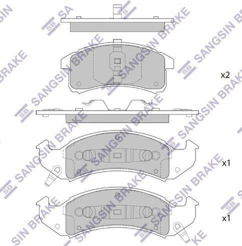 Sangsin SP1321 Front disc brake pads, set SP1321: Buy near me at 2407.PL in Poland at an Affordable price!