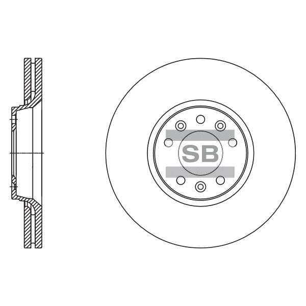 Sangsin SD5004 Front brake disc ventilated SD5004: Buy near me in Poland at 2407.PL - Good price!