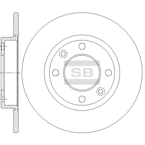 Sangsin SD5008 Rear brake disc, non-ventilated SD5008: Buy near me in Poland at 2407.PL - Good price!