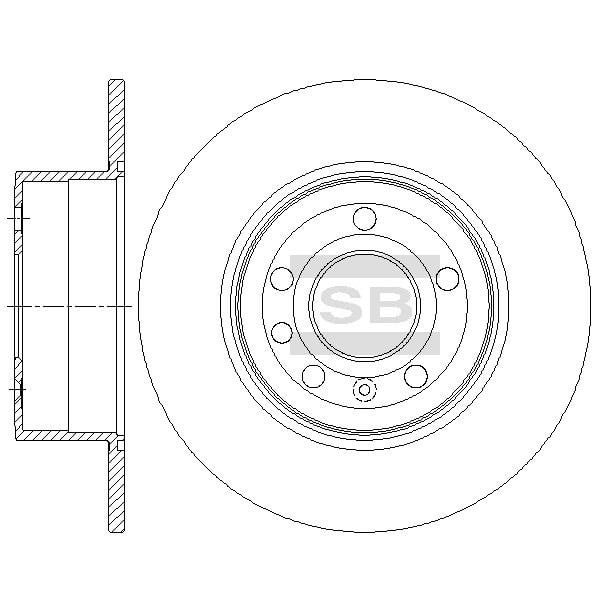 Sangsin SD5109 Rear brake disc, non-ventilated SD5109: Buy near me in Poland at 2407.PL - Good price!