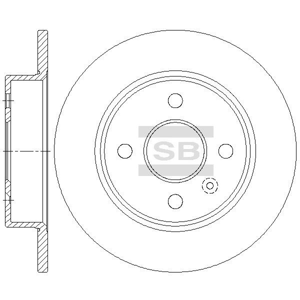Sangsin SD5117 Rear brake disc, non-ventilated SD5117: Buy near me in Poland at 2407.PL - Good price!