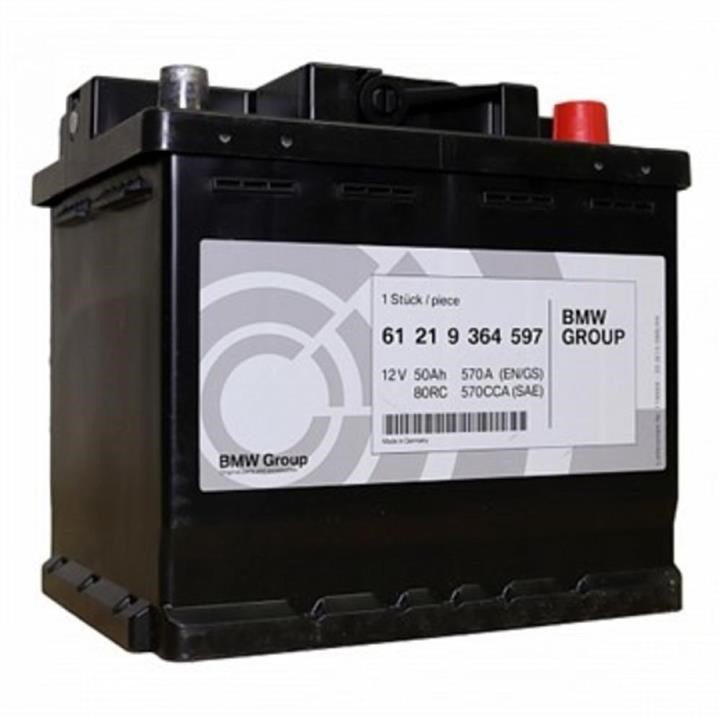 BMW 61 21 9 364 597 Battery Rechargeable BMW AGM 12V 50Ah 570A R + 61219364597: Buy near me in Poland at 2407.PL - Good price!