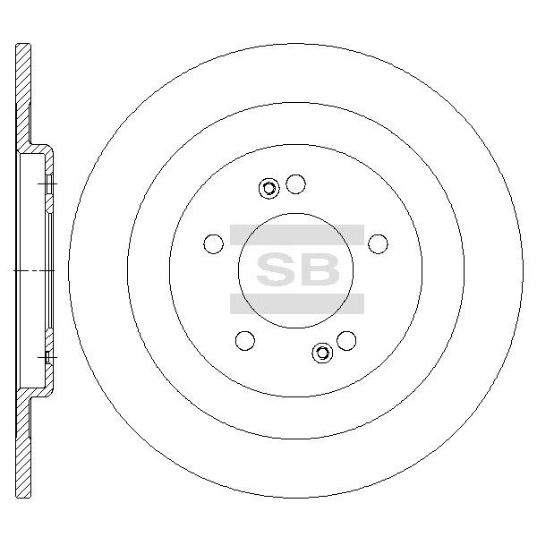 Sangsin SD1107 Rear brake disc, non-ventilated SD1107: Buy near me in Poland at 2407.PL - Good price!