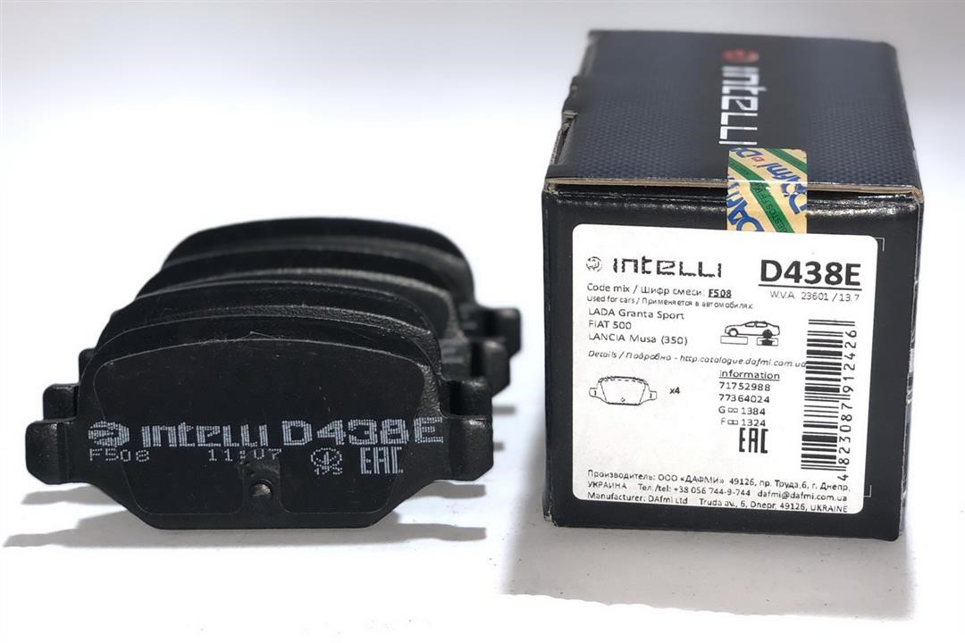 Intelli D438E Rear disc brake pads, set D438E: Buy near me in Poland at 2407.PL - Good price!