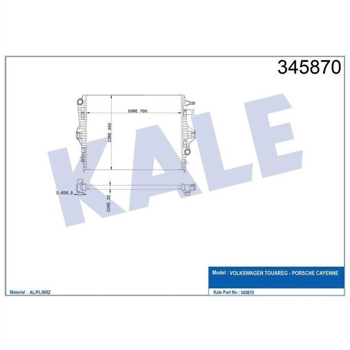 Kale Oto Radiator 345870 Radiator, engine cooling 345870: Buy near me in Poland at 2407.PL - Good price!