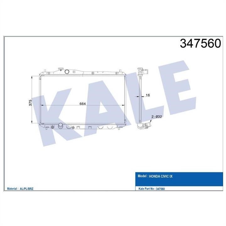 Kale Oto Radiator 347560 Radiator, engine cooling 347560: Buy near me in Poland at 2407.PL - Good price!