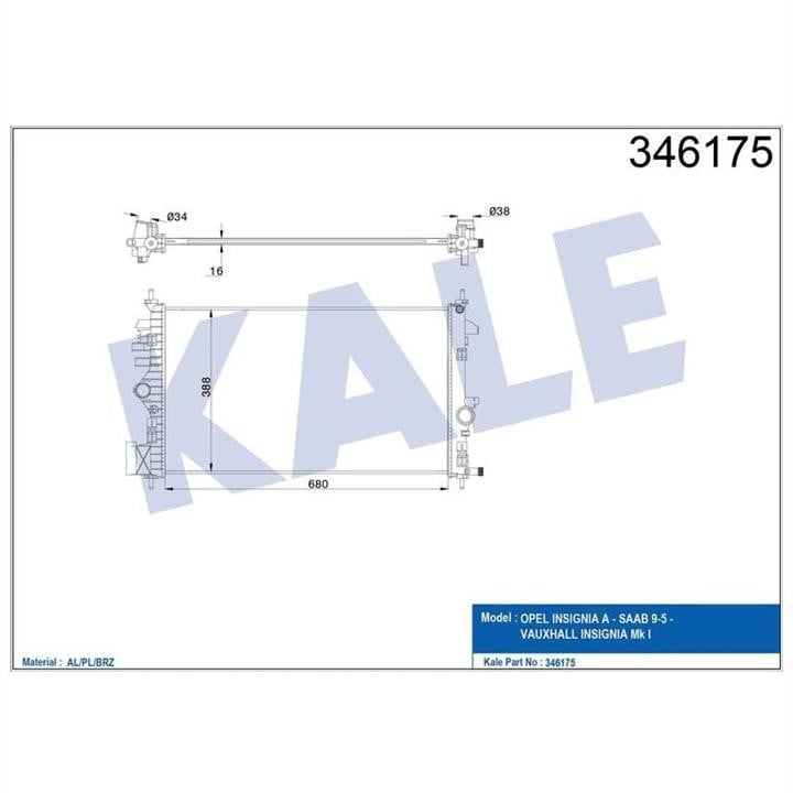 Kale Oto Radiator 346175 Радіатор охолодження двигуна 346175: Приваблива ціна - Купити у Польщі на 2407.PL!