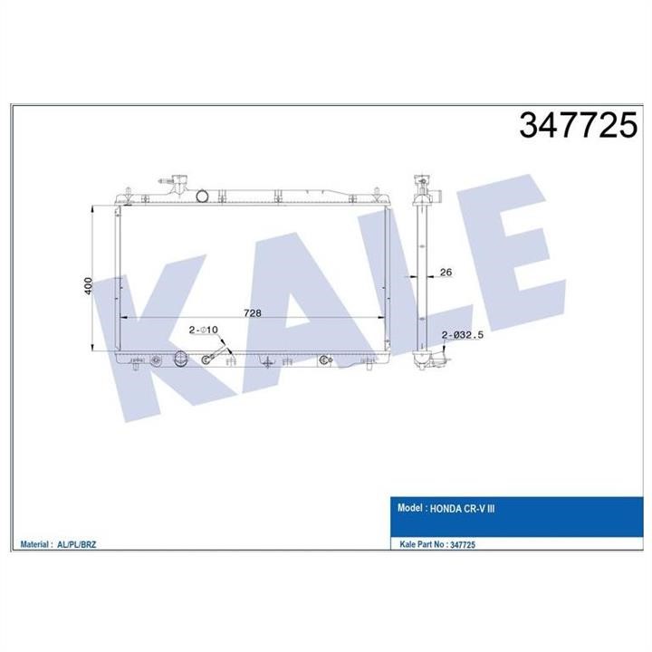 Kale Oto Radiator 347725 Radiator, engine cooling 347725: Buy near me in Poland at 2407.PL - Good price!