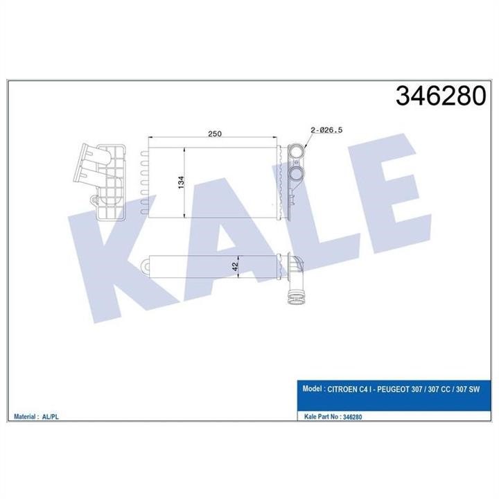 Kale Oto Radiator 346280 Heat exchanger, interior heating 346280: Buy near me in Poland at 2407.PL - Good price!