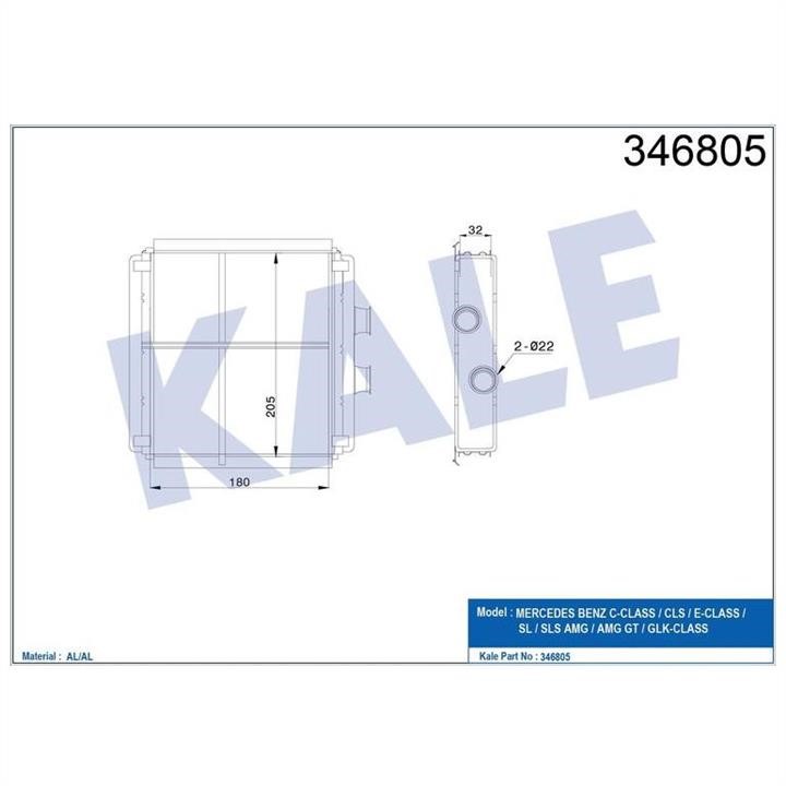 Kale Oto Radiator 346805 Heat exchanger, interior heating 346805: Buy near me in Poland at 2407.PL - Good price!