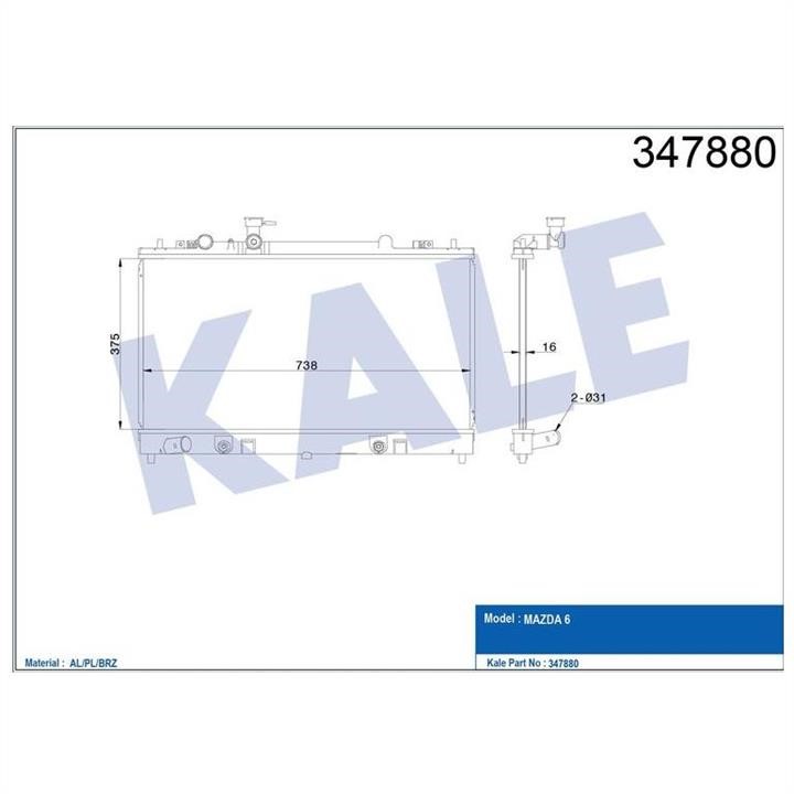 Kale Oto Radiator 347880 Радіатор охолодження двигуна 347880: Приваблива ціна - Купити у Польщі на 2407.PL!