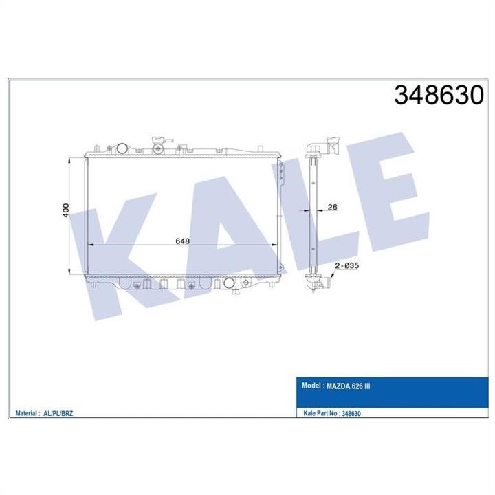 Kale Oto Radiator 348630 Радиатор охлаждения двигателя 348630: Отличная цена - Купить в Польше на 2407.PL!