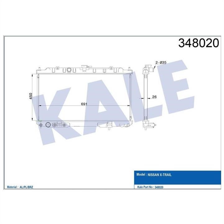 Kale Oto Radiator 348020 Radiator, engine cooling 348020: Buy near me at 2407.PL in Poland at an Affordable price!