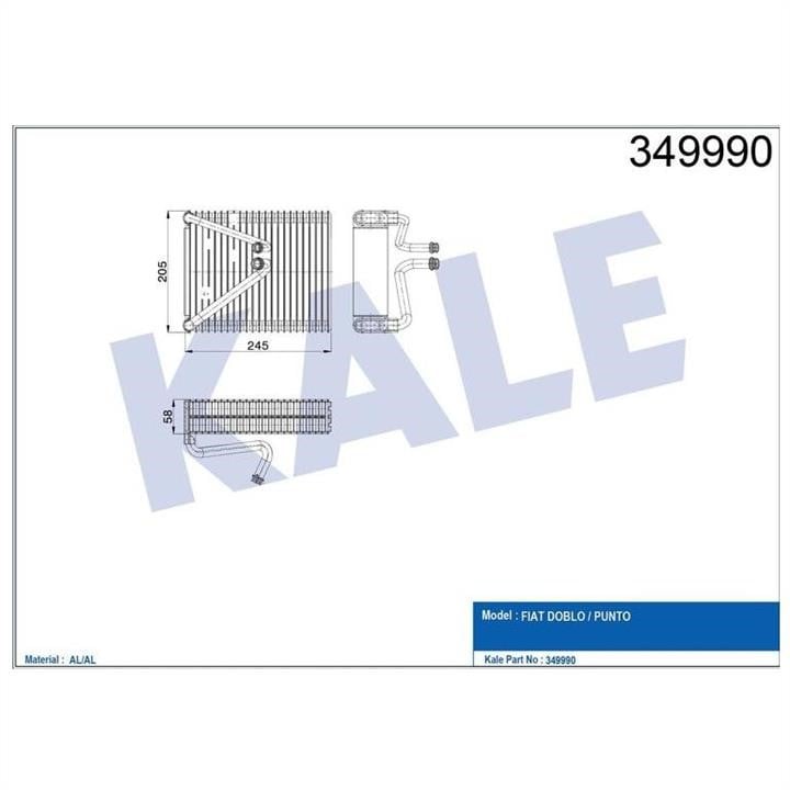 Kale Oto Radiator 349990 Air conditioner evaporator 349990: Buy near me at 2407.PL in Poland at an Affordable price!