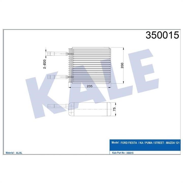 Kale Oto Radiator 350015 Air conditioner evaporator 350015: Buy near me in Poland at 2407.PL - Good price!