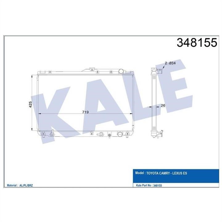 Kale Oto Radiator 348155 Радіатор охолодження двигуна 348155: Приваблива ціна - Купити у Польщі на 2407.PL!
