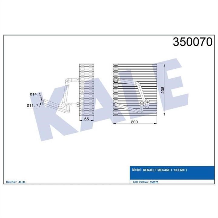 Kale Oto Radiator 350070 Air conditioner evaporator 350070: Buy near me in Poland at 2407.PL - Good price!