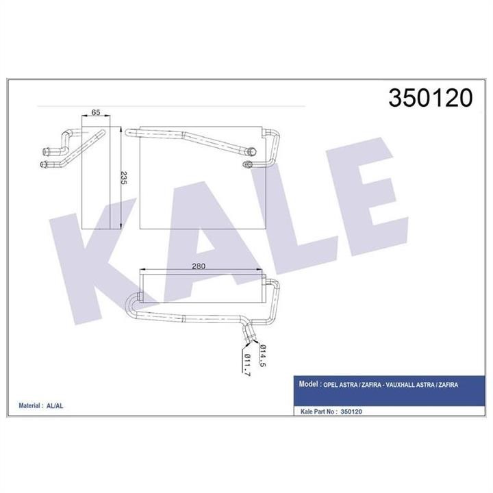 Kale Oto Radiator 350120 Air conditioner evaporator 350120: Buy near me in Poland at 2407.PL - Good price!