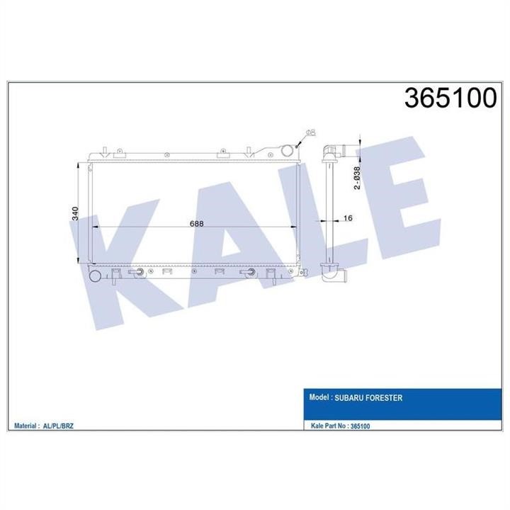 Kale Oto Radiator 365100 Радіатор охолодження двигуна 365100: Приваблива ціна - Купити у Польщі на 2407.PL!