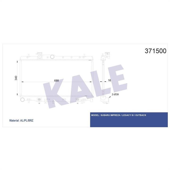 Kale Oto Radiator 371500 Radiator, engine cooling 371500: Buy near me in Poland at 2407.PL - Good price!
