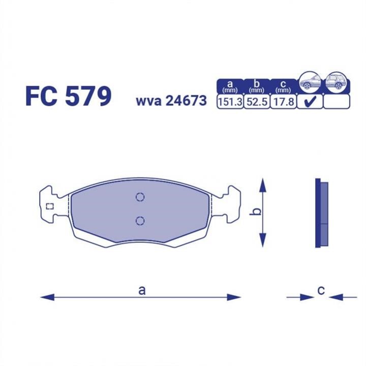 Frico FC 579 Brake Pad Set, disc brake FC579: Buy near me in Poland at 2407.PL - Good price!