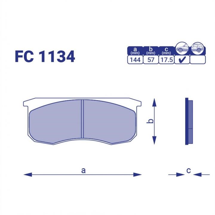 Frico FC 1134 Тормозные колодки дисковые, комплект FC1134: Отличная цена - Купить в Польше на 2407.PL!