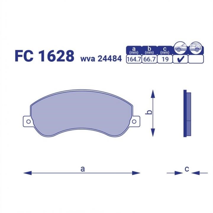 Frico FC1628 Brake Pad Set, disc brake FC1628: Buy near me at 2407.PL in Poland at an Affordable price!