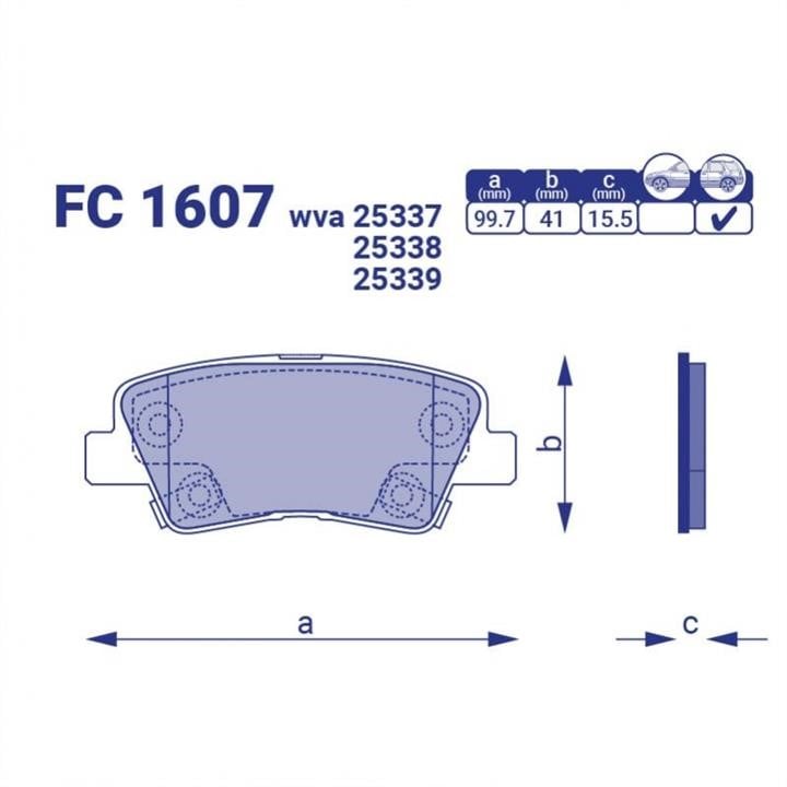 Frico FC 1607 Brake Pad Set, disc brake FC1607: Buy near me in Poland at 2407.PL - Good price!